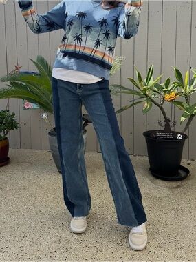 Rails “Getty” Two-Tone high-rise wide leg Jeans